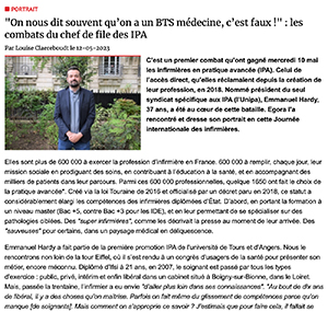 ``On nous dit souvent qu’on a un BTS médecine, c’est faux !`` : les combats du chef de file des IPA