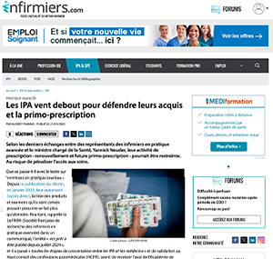 Les IPA vent debout pour défendre leurs acquis et la primo-prescription
